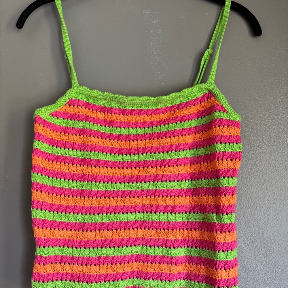 Pink Lily Neon Striped Knit Camisole